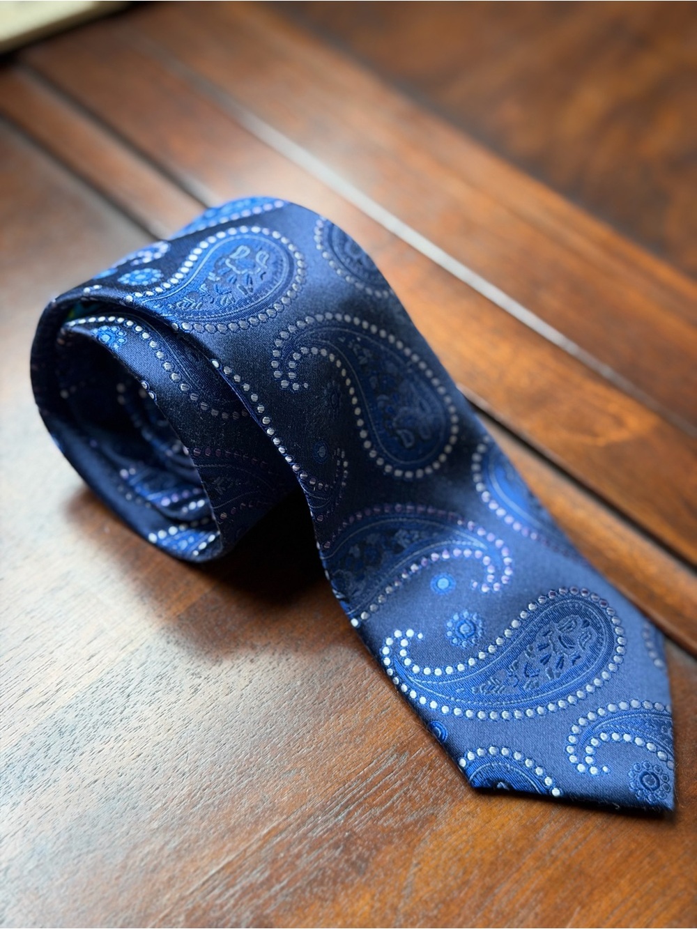 👔 Ted Baker London Premium 100% Silk Paisley Men’s Tie – Navy Blue (One Size)
